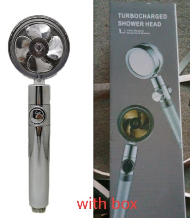 Shower Head Water flow 360 Degrees Rotating With Small Fan ABS Rain High Pressure Spray Nozzle Bathroom Accessories - Hiccupzz