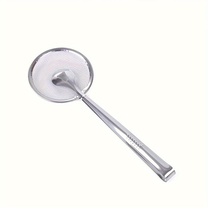 Stainless Steel Kitchen Strainer Spoon & Tongs, High-Temperature Resistant, Ideal for Frying Foods