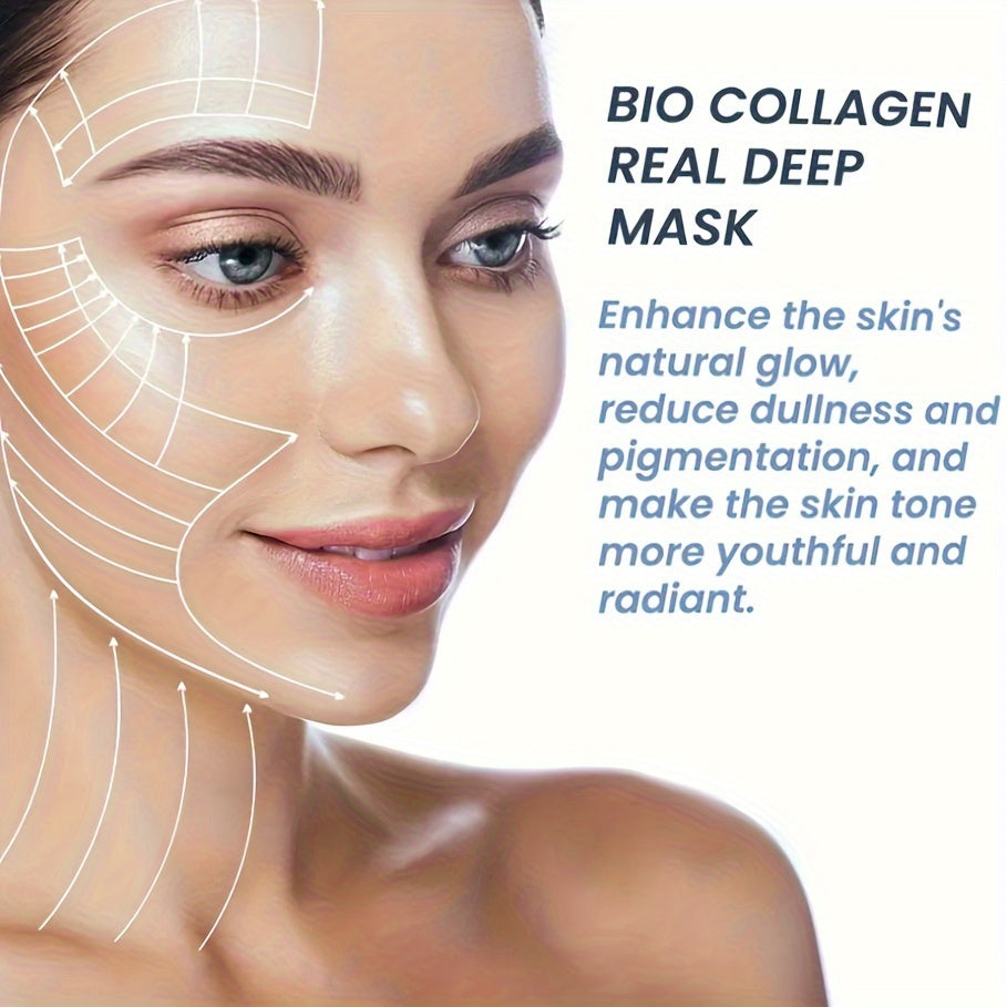 Bio-Collagen Deep Mask Pack - Hydrating & Firming with Collagen, Hyaluronic Acid & Vitamin E. 4 PCS/Box (2/3/4 Boxes). - Hiccupzz