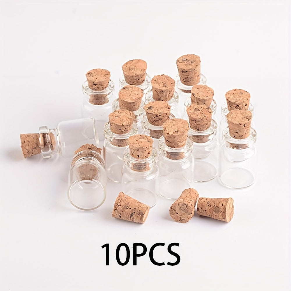 Mini Glass Bottles with Cork Stoppers: Ideal for DIY, Arts & Crafts, and Party Favors (0.51 x 0.71 inches) - Hiccupzz