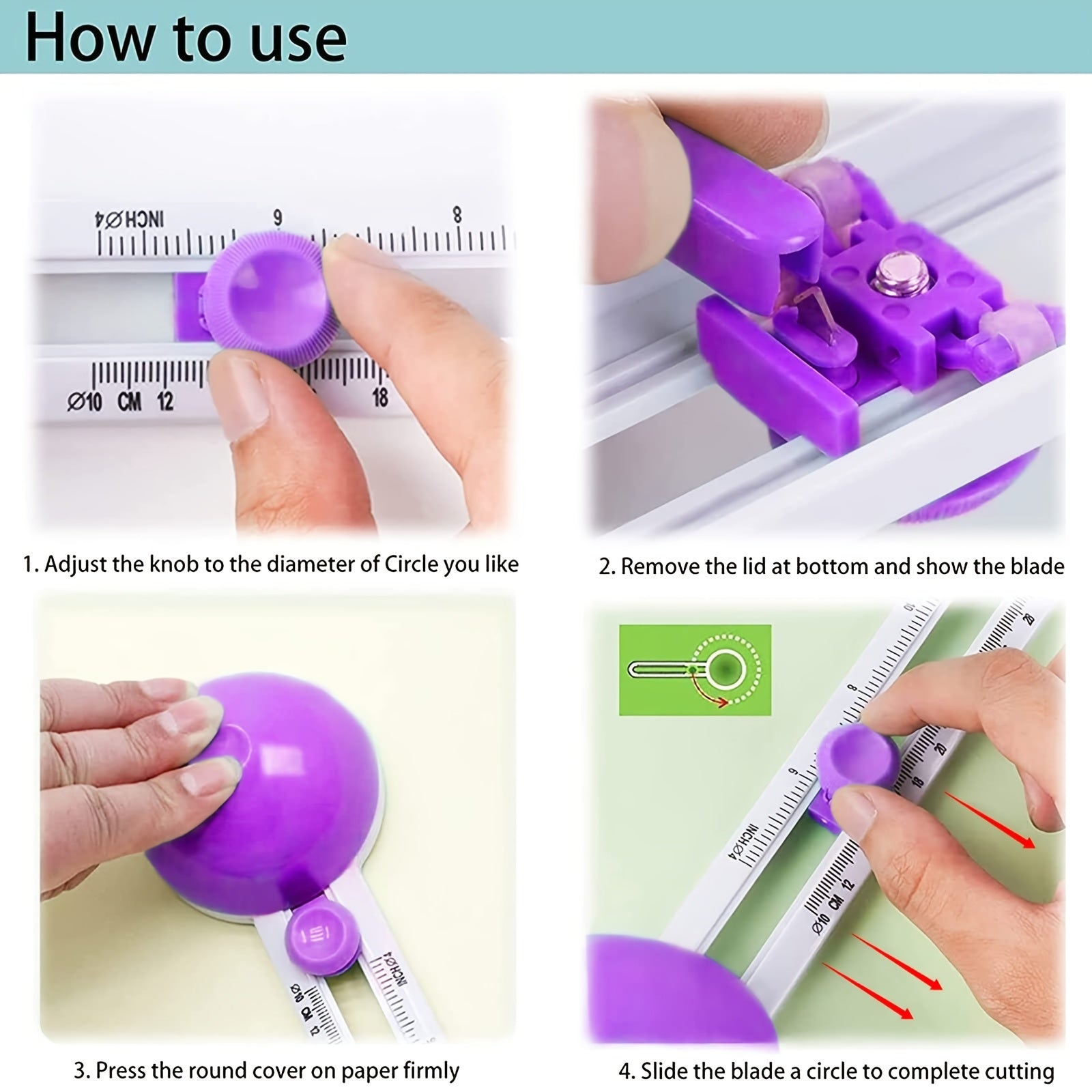 Adjustable Circle Cutter for Paper Crafts and Cardboard Cutting - Precision Tool for Perfect Circles - Hiccupzz