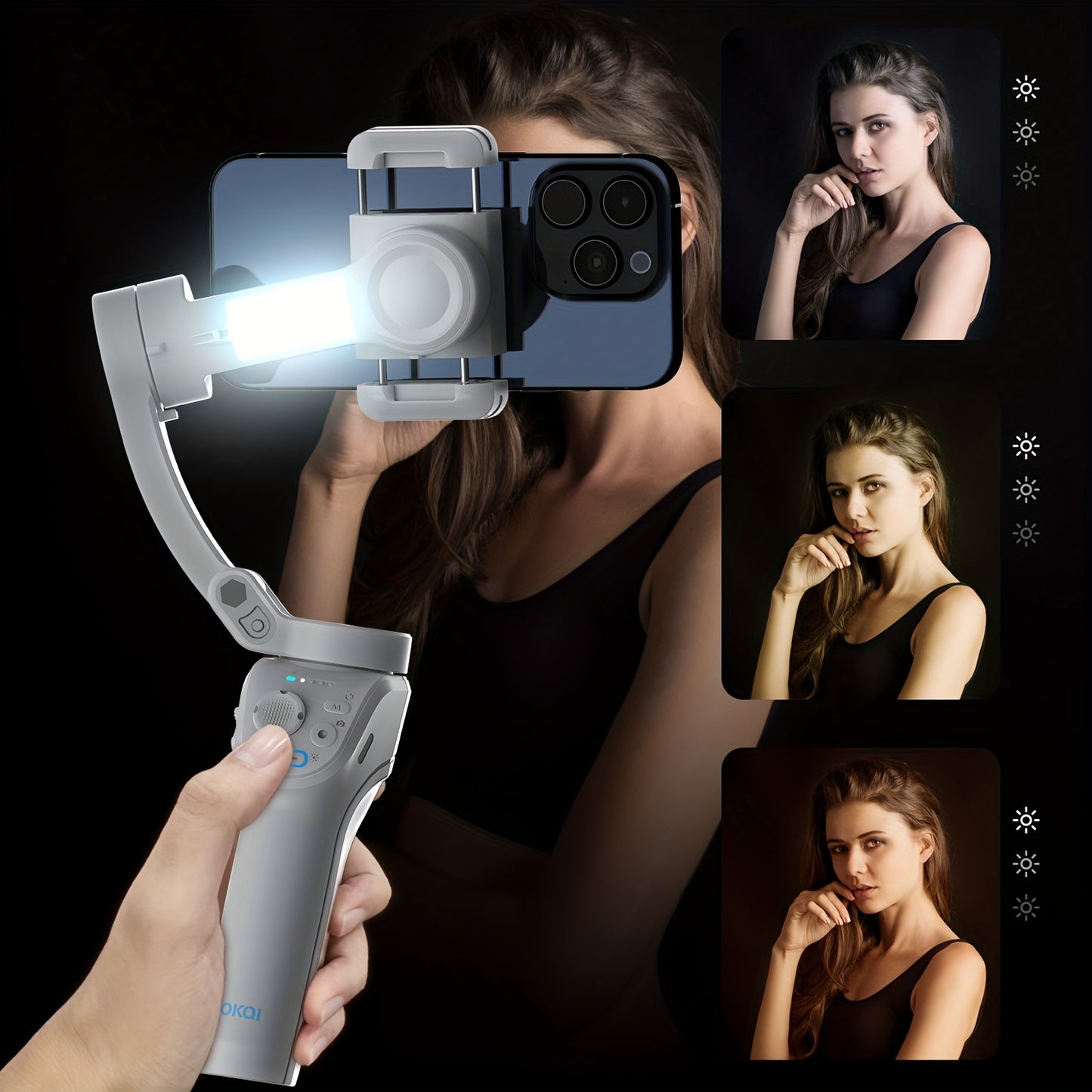 3-Axis Smartphone Gimbal with ActiveTrack, Auto Tracking, Portable & Foldable for Video Recording and Vlogging - Hiccupzz