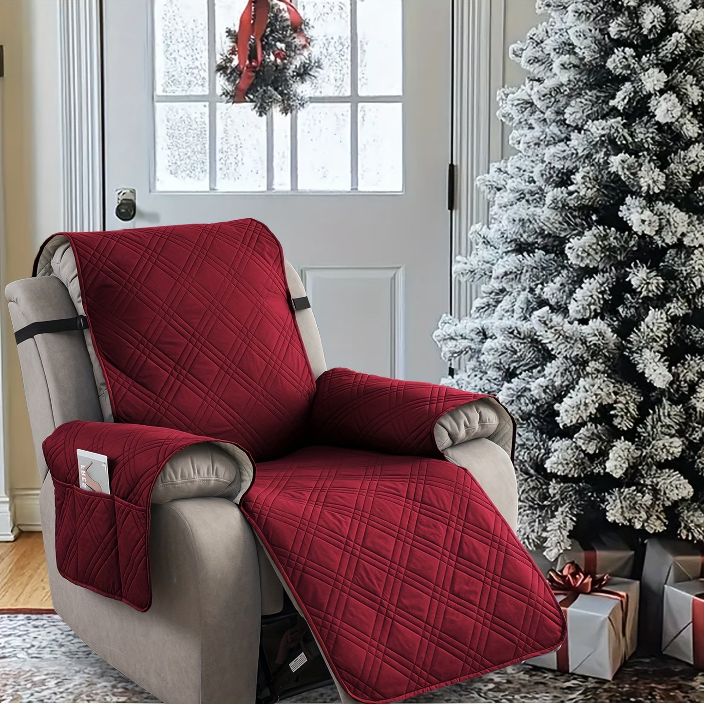 1 Pc Waterproof Recliner Chair Cover, Non-Slip, With Pocket, Washable, Furniture Protector for Pets, Easy Install & Care