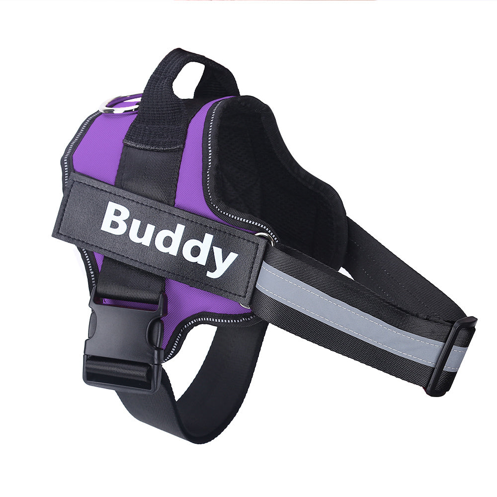 Personalized Dog Harness NO PULL Reflective Breathable Adjustable Pet Harness Vest For Small Large Dog Custom Patch Pet Supplies - Hiccupzz