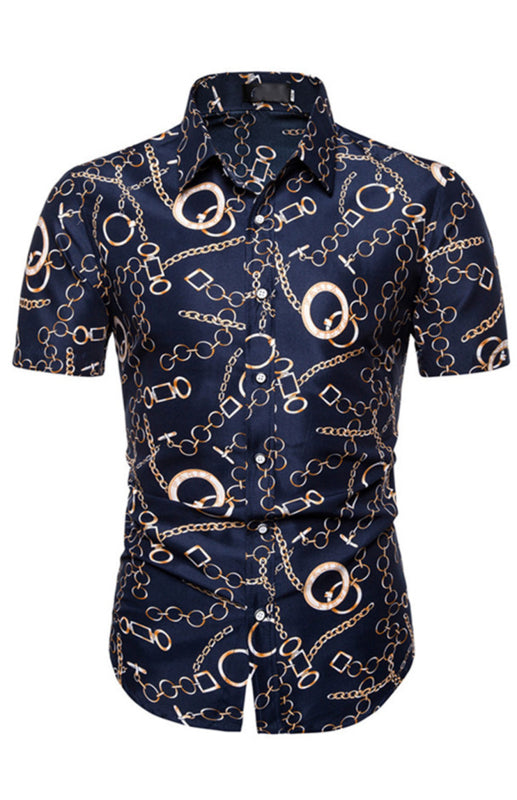 Men's Summer Fashion Short Sleeve Printed Shirt - Hiccupzz