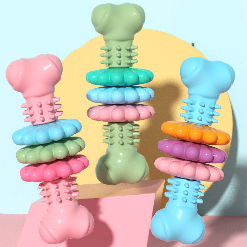 Dog Chew Toy Dog Bone Type Dogs Teeth Cleaning Toys Indestructible TPR Bone Chewing Bite Resistant Teething Toys Pet Products - Hiccupzz