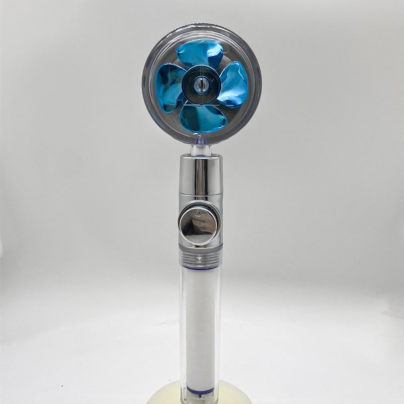 Shower Head Water flow 360 Degrees Rotating With Small Fan ABS Rain High Pressure Spray Nozzle Bathroom Accessories - Hiccupzz