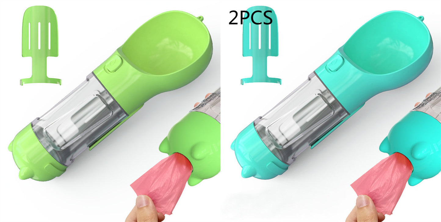 Pet Water Bottle Feeder Bowl Garbage Bag Storage Portable Pet Outdoor Travel 3 In 1 Dog Water Bottle - Hiccupzz