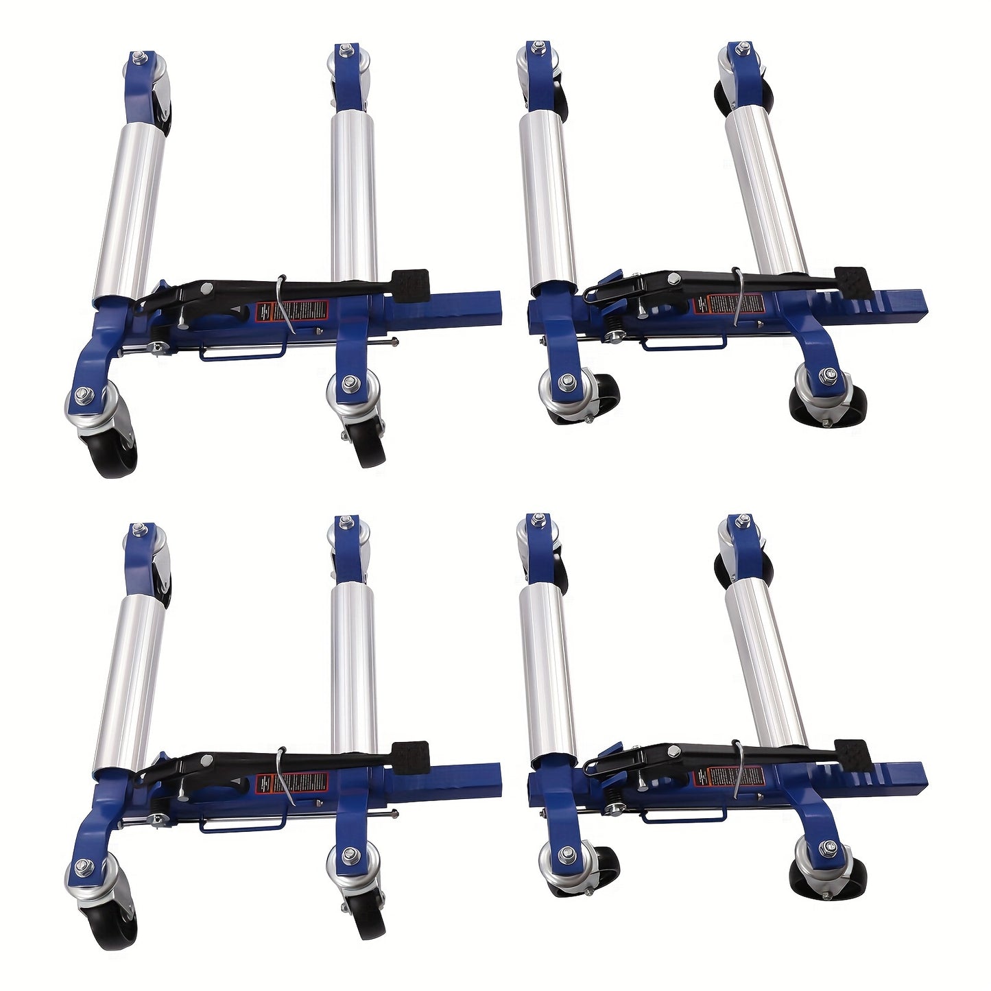 Set Of 4 Car Wheel Dolly Heavy Duty Self Loading Dolly With Ratcheting Foot Pedal, 1300lbs Capacity - Hiccupzz