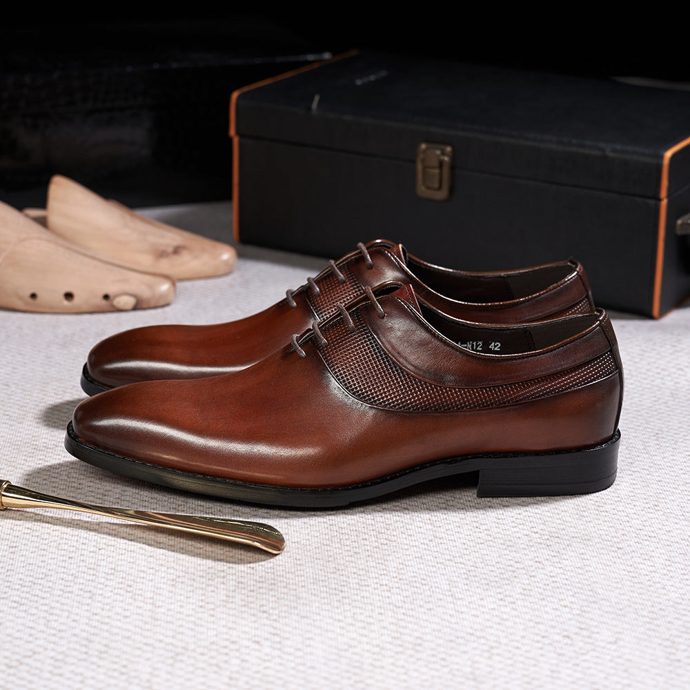Pointed Toe Business Formal Wear Leather Shoes - Hiccupzz