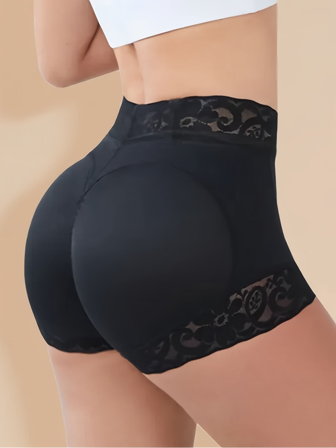 Lace Trim Sculpting Panties, Comfy & Breathable Butt Lifting Panties, Women's Lingerie & Underwear - Hiccupzz