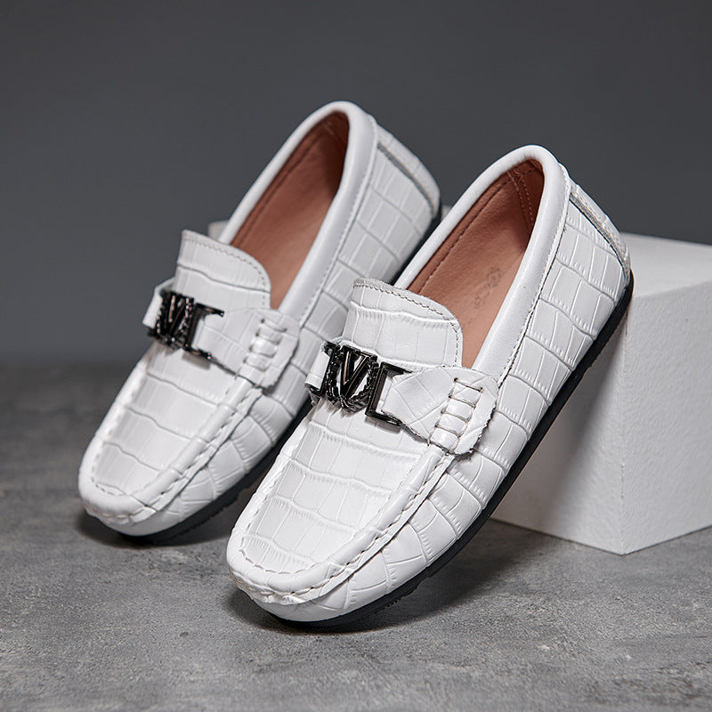 Children's Shoes Peas Shoes Children's Slip-on Leather Shoes - Hiccupzz
