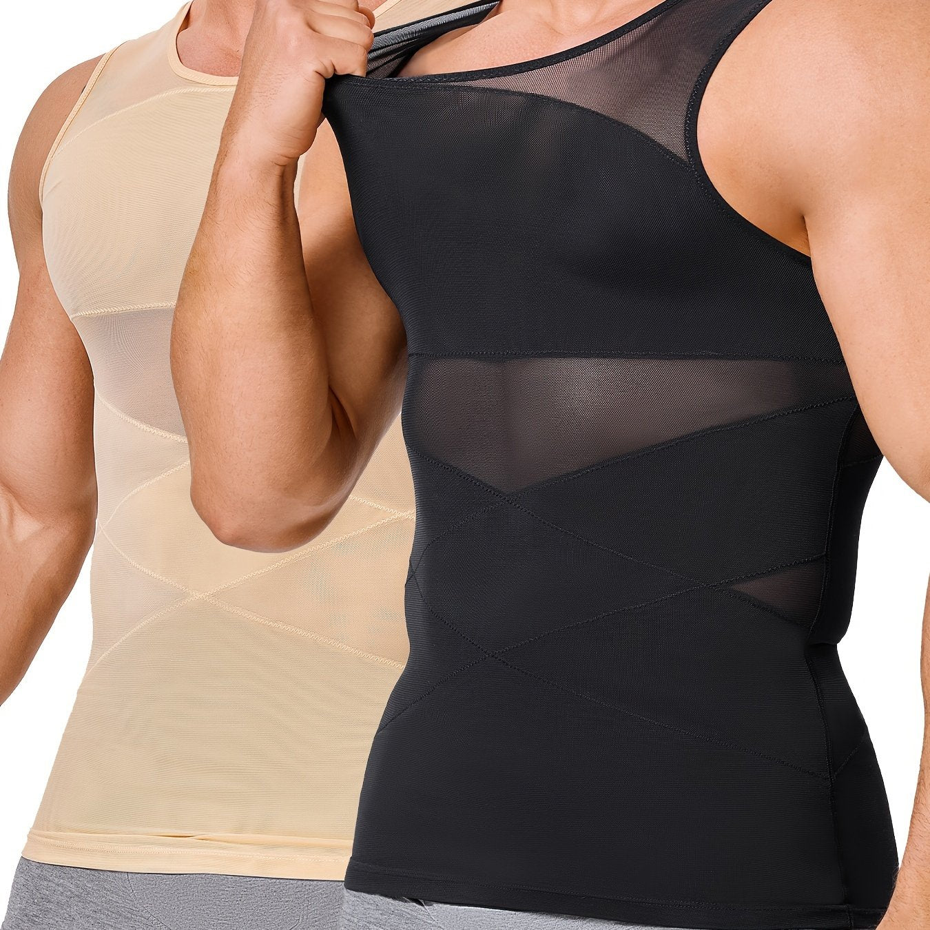 Men's Compression Shirt - Slimming Tummy Shaper Vest Tank Top - Hiccupzz