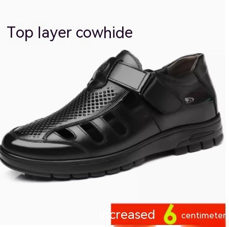 Summer Hollow Sandals Leather Shoes Old Layer Cowhide - Hiccupzz