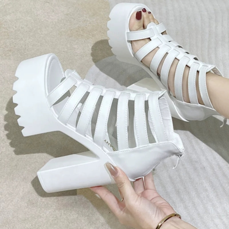 Waterproof Platform Thick Heeled Sandals - Hiccupzz