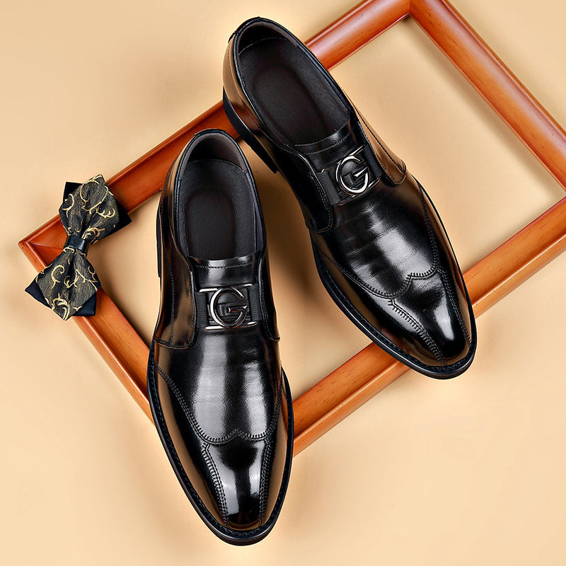 Mens Fashionable And Versatile Casual Business Leather Shoes - Hiccupzz
