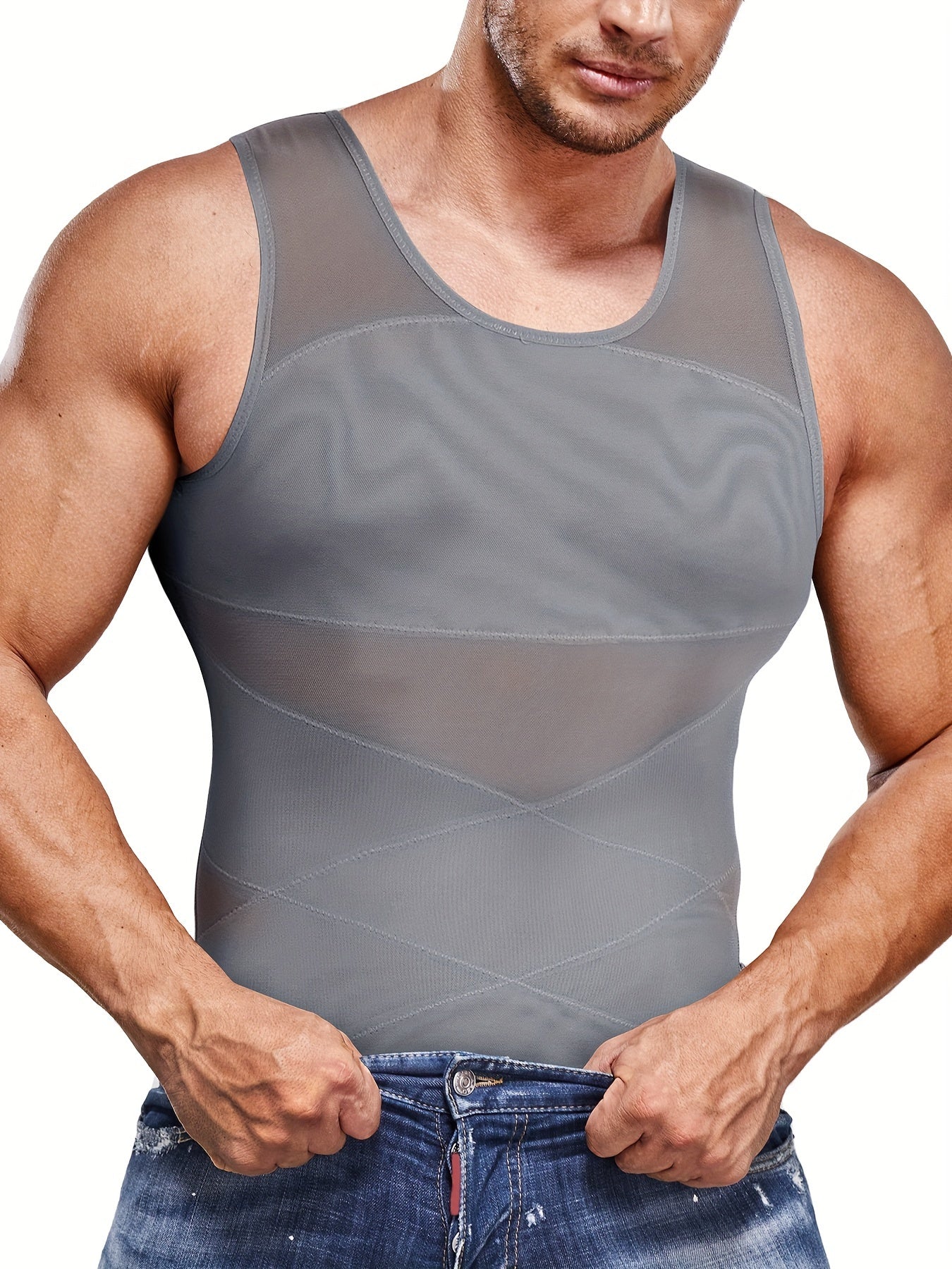 Men's Compression Shirt - Slimming Tummy Shaper Vest Tank Top - Hiccupzz
