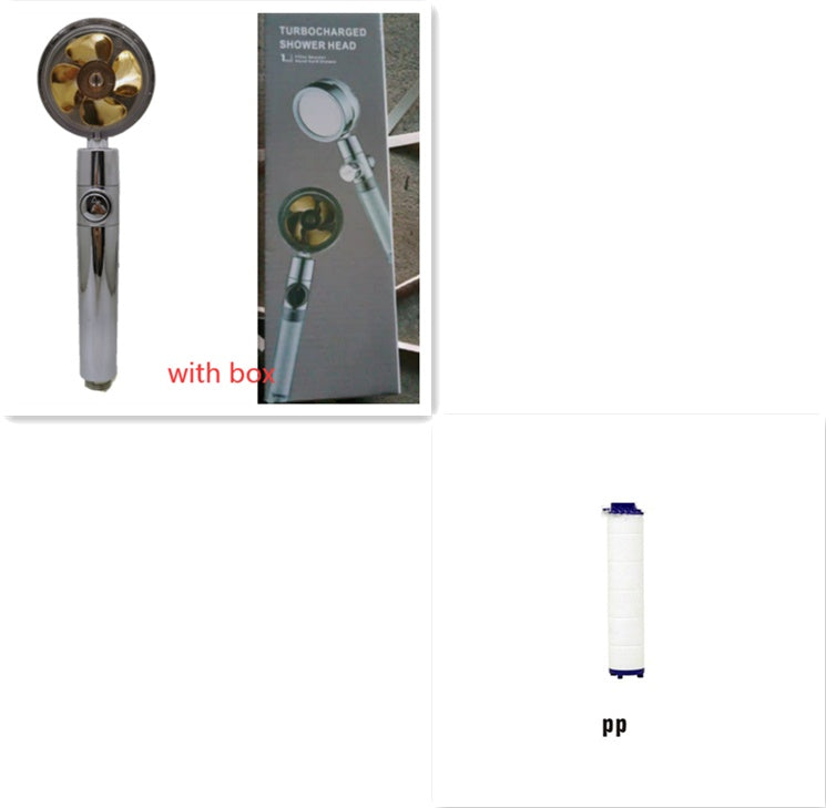 Shower Head Water flow 360 Degrees Rotating With Small Fan ABS Rain High Pressure Spray Nozzle Bathroom Accessories - Hiccupzz