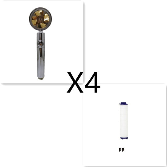 Shower Head Water flow 360 Degrees Rotating With Small Fan ABS Rain High Pressure Spray Nozzle Bathroom Accessories - Hiccupzz