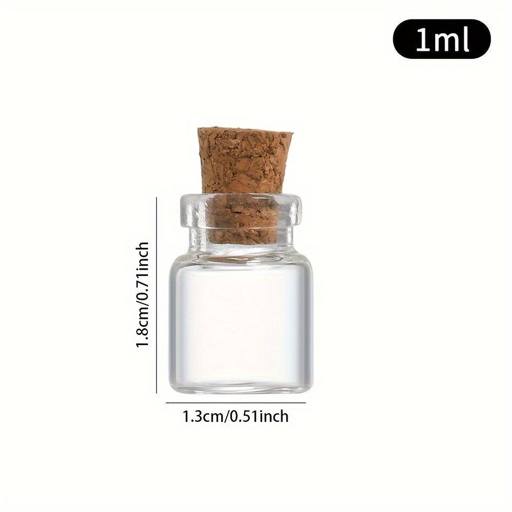 Mini Glass Bottles with Cork Stoppers: Ideal for DIY, Arts & Crafts, and Party Favors (0.51 x 0.71 inches) - Hiccupzz