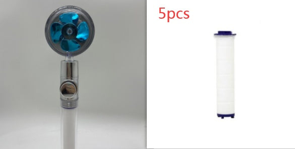 Shower Head Water flow 360 Degrees Rotating With Small Fan ABS Rain High Pressure Spray Nozzle Bathroom Accessories - Hiccupzz