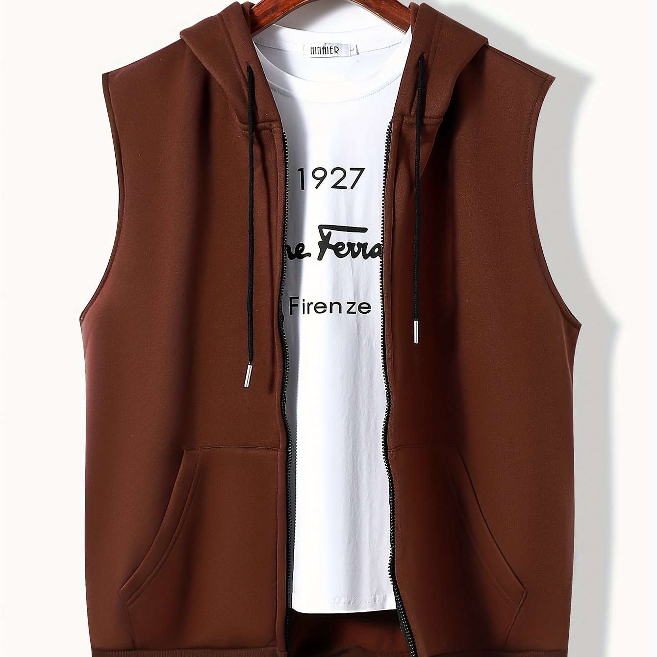 Men's Sleeveless Zip-Up Hoodie Vest with Pocket, Casual Outdoor Activewear - Hiccupzz