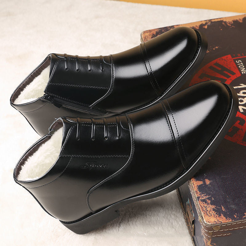 Winter Real Leather With Fleece Lining Men's Cotton Shoes - Hiccupzz