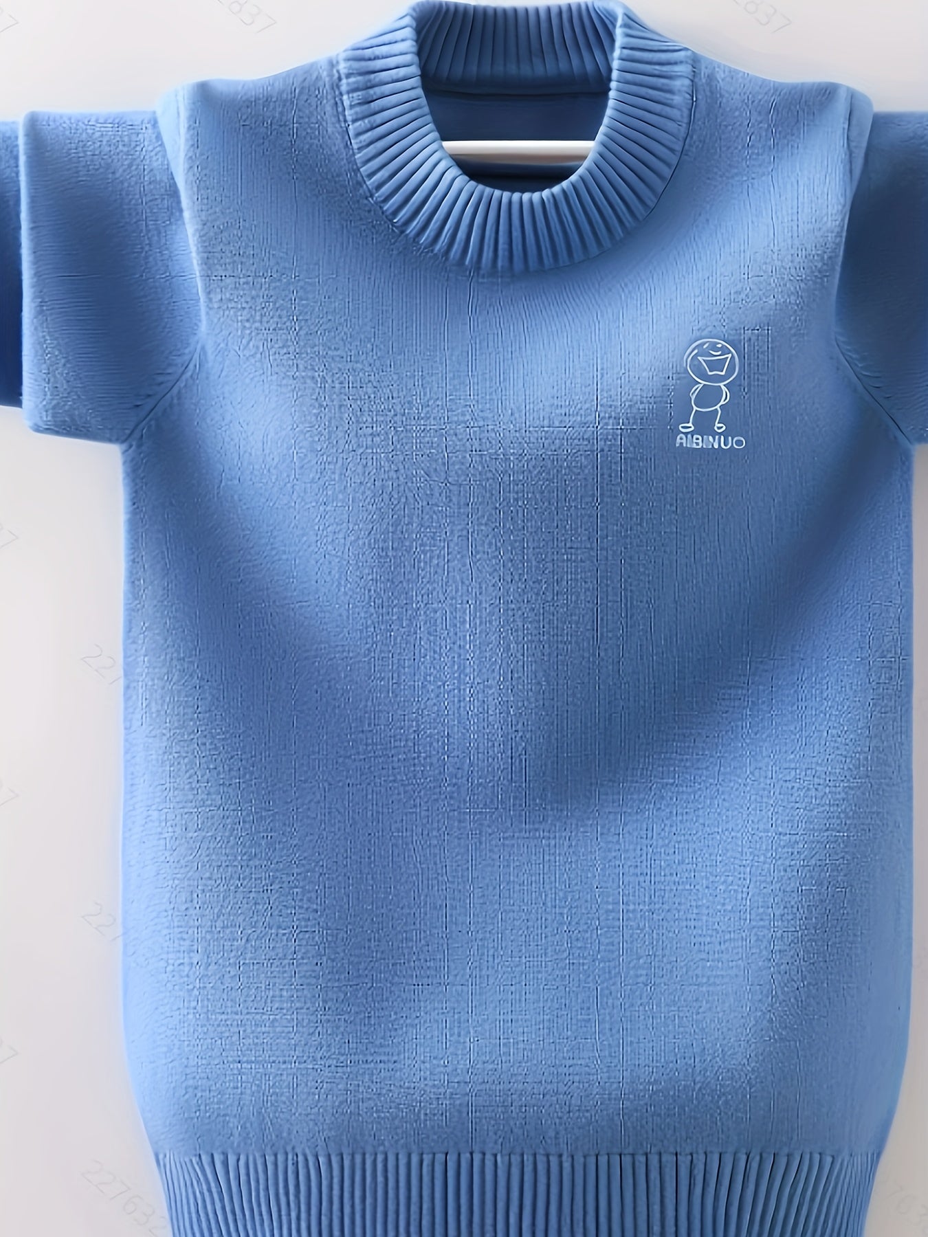 Boys' Cotton-Blend Knit Sweater - Casual Round Neck Pullover for Fall/Winter - Hiccupzz
