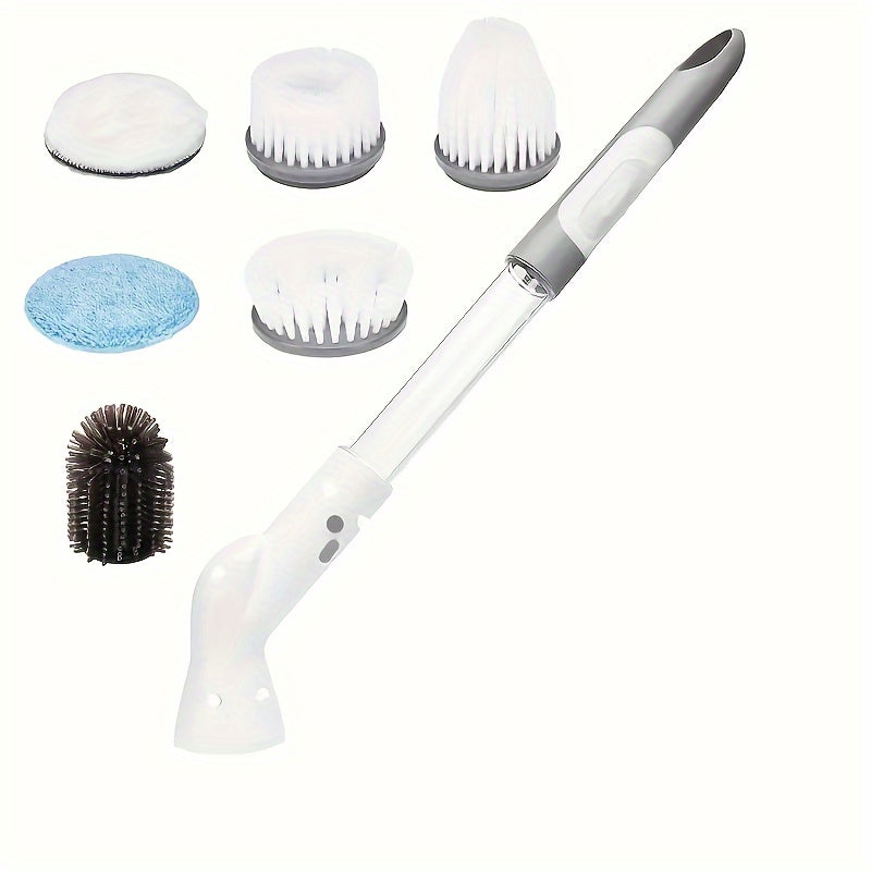 Cordless Electric Spin Scrubber with 2/5/6 Replaceable Brush Heads for Bathroom, Kitchen, and More - Hiccupzz