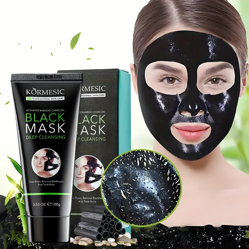 KORMESIC Active Bamboo Carbon Peeling Mask 3.53oz, Deep Cleansing Skin, Unclogging Pores - Hiccupzz