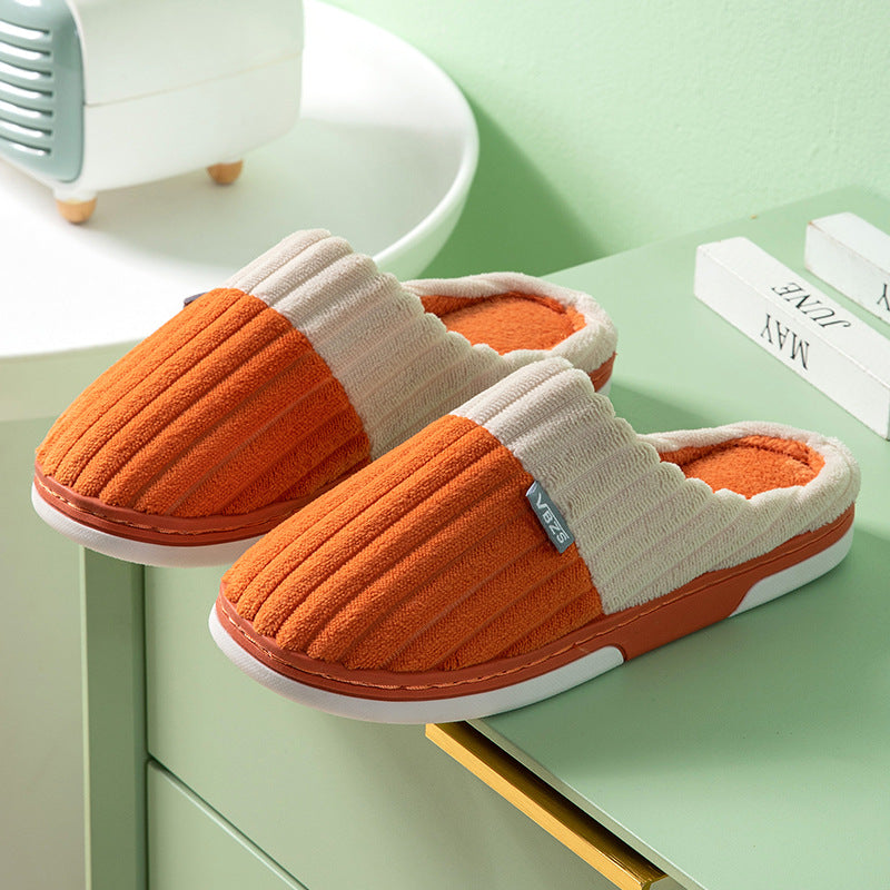 Unisex Winter Slippers Corduroy Shoes Couples Bedroom Slippers Women Men - Hiccupzz