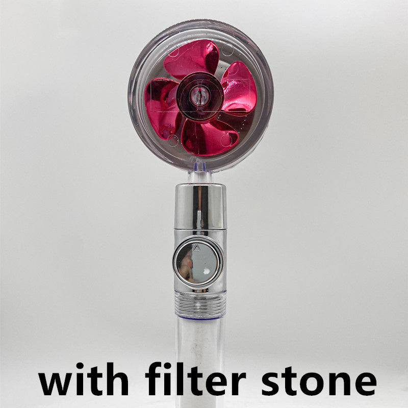 Shower Head Water flow 360 Degrees Rotating With Small Fan ABS Rain High Pressure Spray Nozzle Bathroom Accessories - Hiccupzz