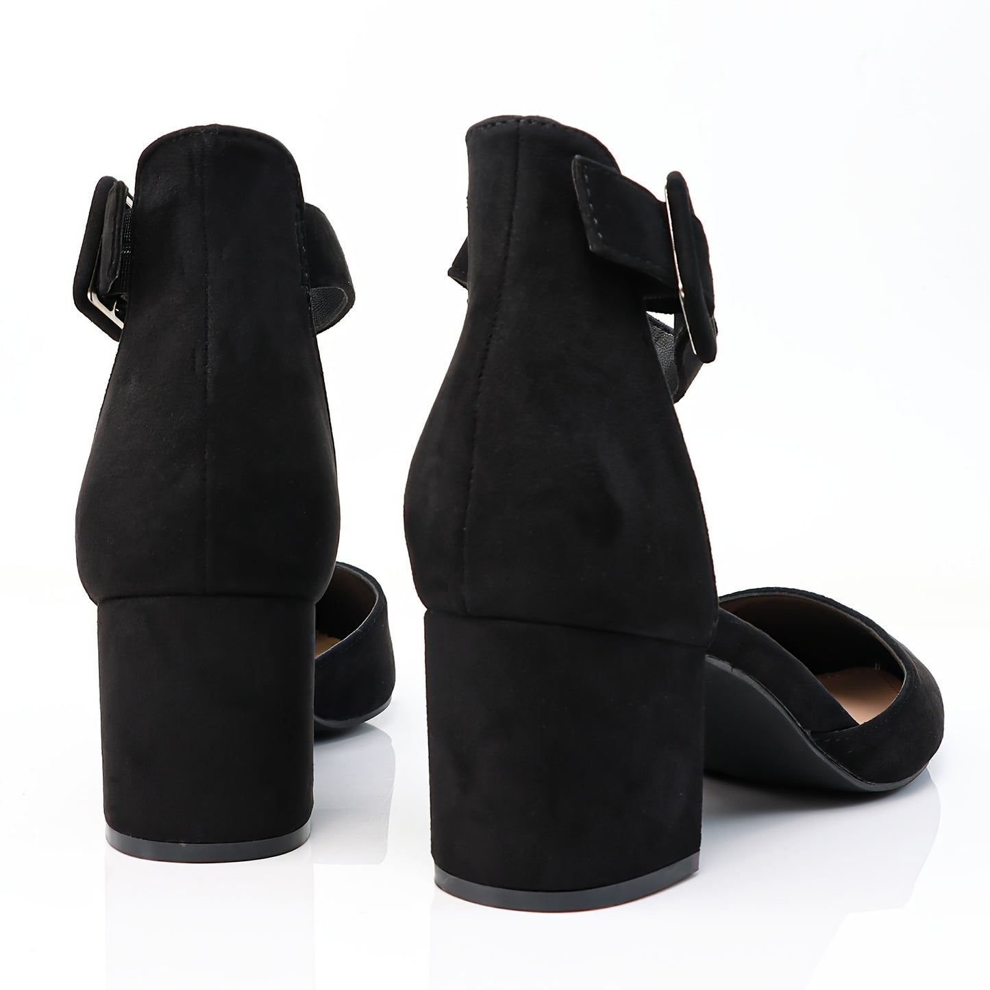 Closed-Toe Suede Pumps for Women with Low Block Heels, Perfect for Evening Events, Weddings, Dating, Work, and Dancing - Hiccupzz