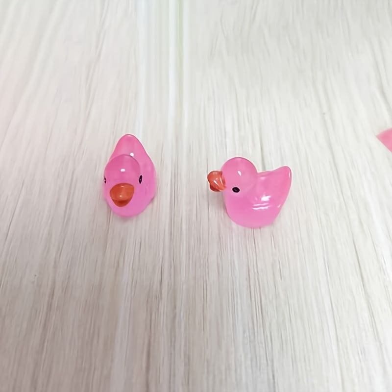 Glow-in-the-Dark Mini Yellow Ducks (5pcs): 3D Resin Garden Decor for DIY Home and Party Decorations - Hiccupzz