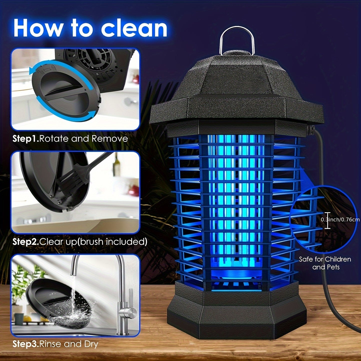 Outdoor Electric Insect Repeller – 90-130V, ABS Plastic Housing, Eliminates Flying Insects - Hiccupzz