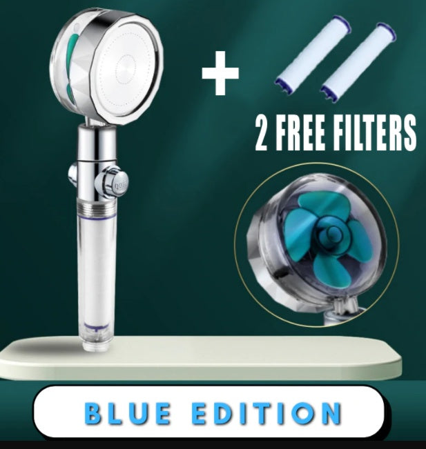 Shower Head Water flow 360 Degrees Rotating With Small Fan ABS Rain High Pressure Spray Nozzle Bathroom Accessories - Hiccupzz
