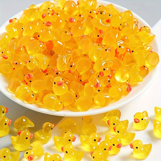 Luminous Mini Duck Figurines: 10/20pcs Set for Fairy Gardens, Aquariums, and Home Decor - Battery-Free Resin Ornaments for DIY Projects and Gifts - Hiccupzz