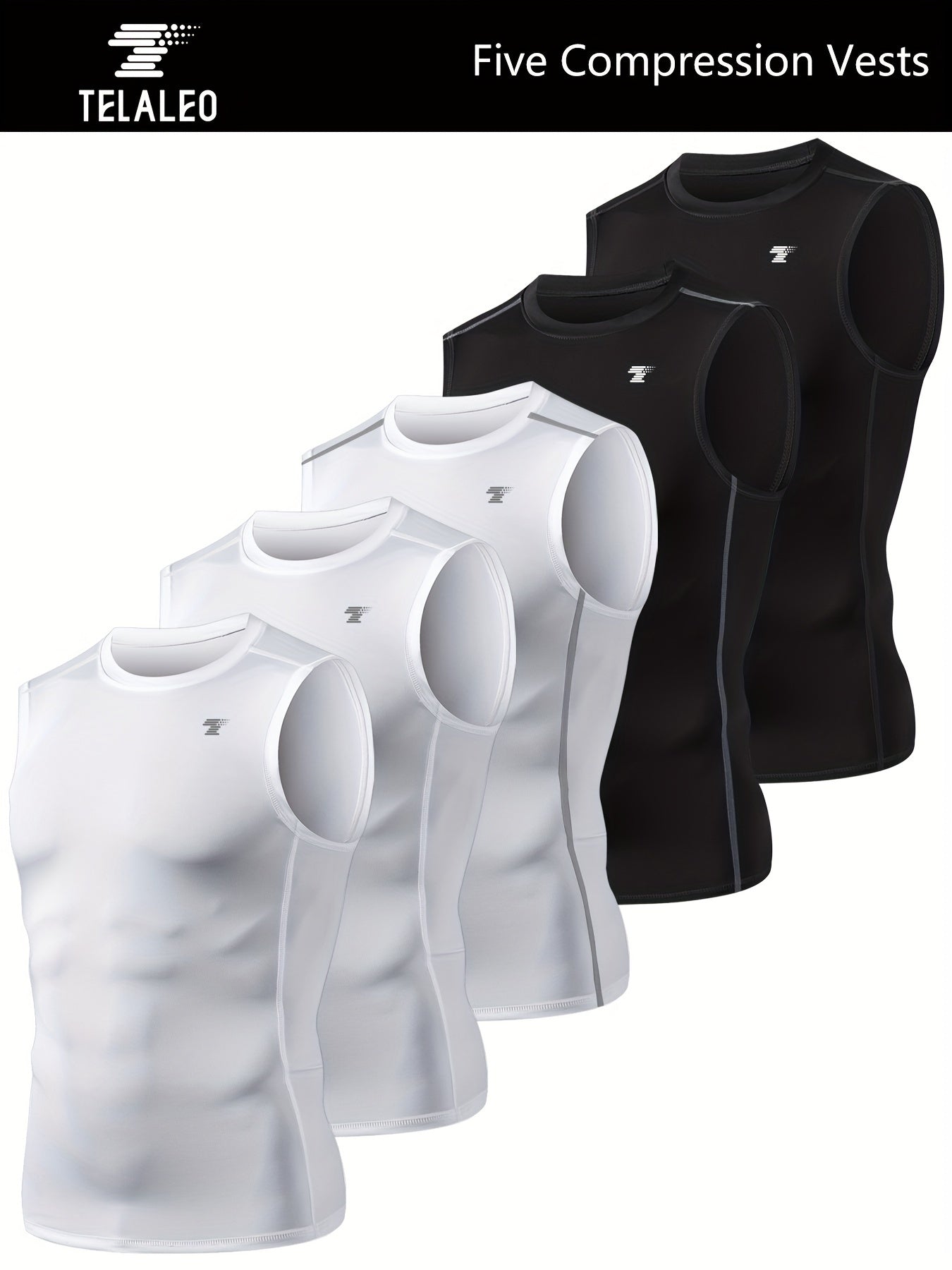 5-Pack Men's Compression Sleeveless Workout Tank Tops for Running & Training - Hiccupzz