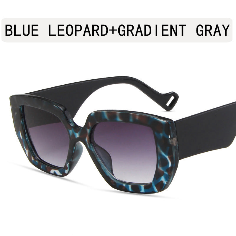 Modern Retro Ins Sunglasses Women's Polygonal Contrast Sunglasses Thick Edge Trendy Sunglasses - Hiccupzz