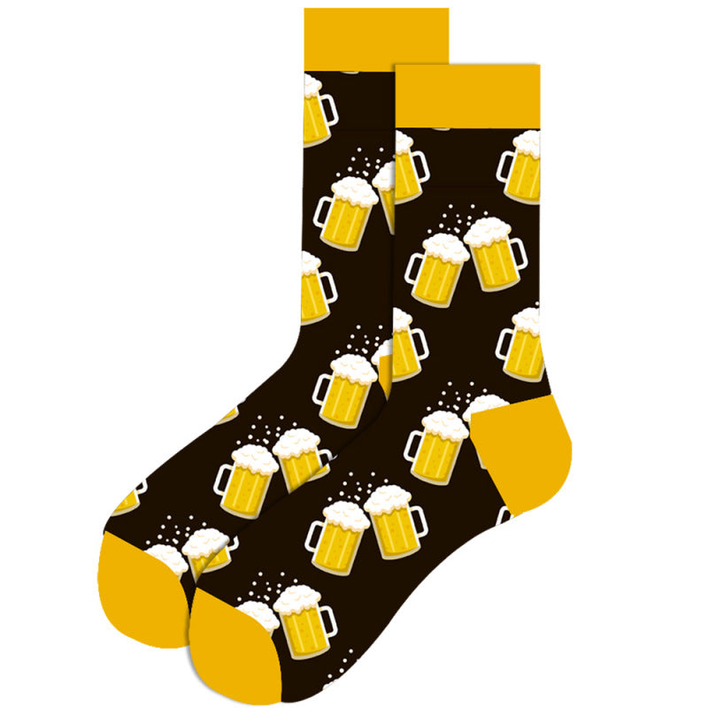 Men's Beer Cartoon Funny Pattern Stockings - Hiccupzz
