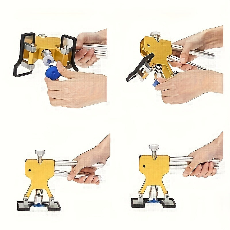 1 Set Quick Repair of Car Dents - Unpainted Body Dent Repair Tool Kit with Handle Tags and Pads