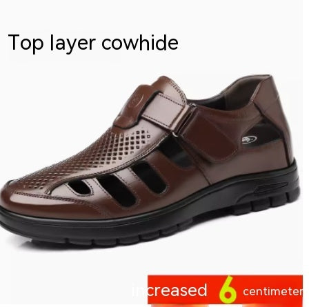 Summer Hollow Sandals Leather Shoes Old Layer Cowhide - Hiccupzz