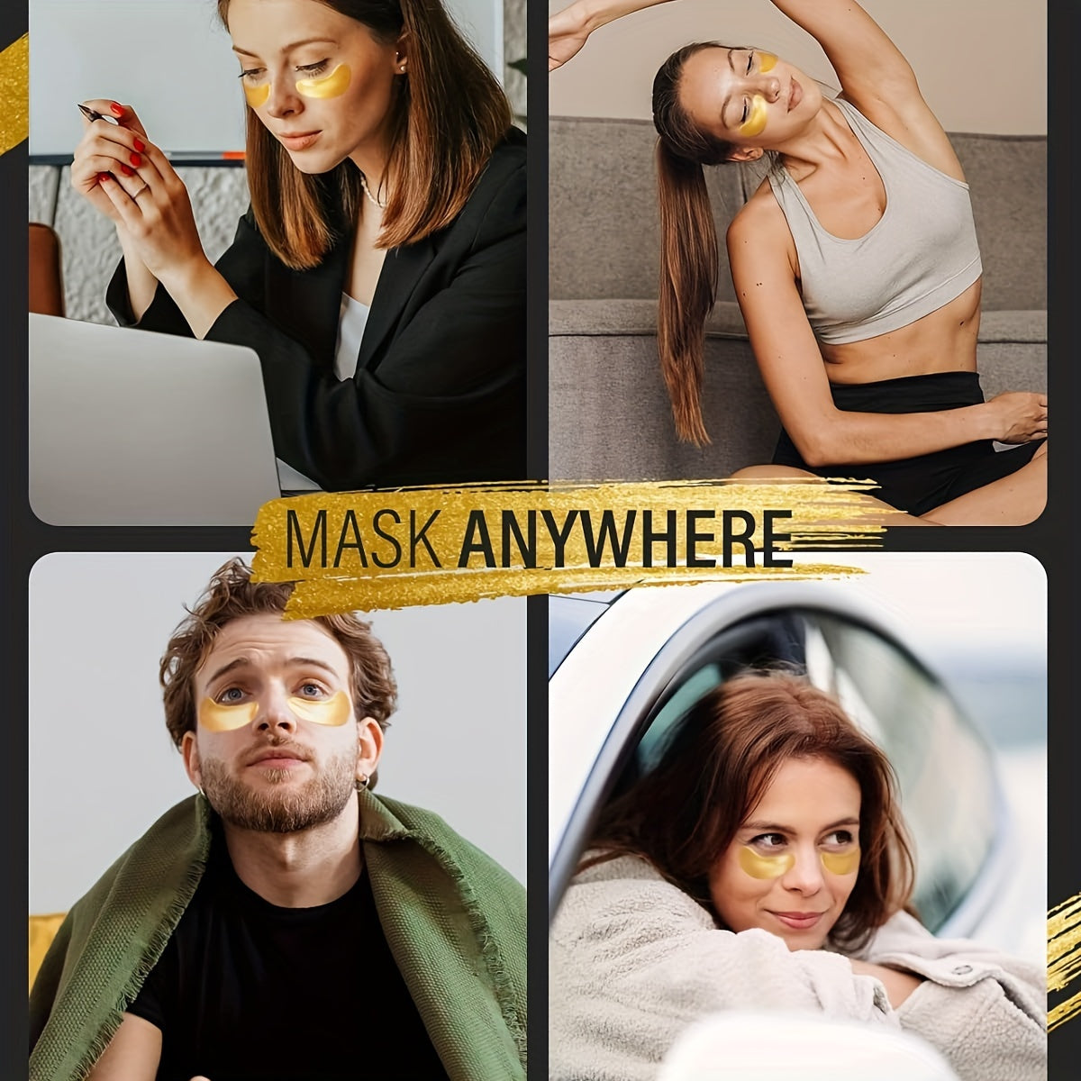24k Gold Under Eye Patches (25 Pairs/Box) – Collagen Eye Masks for Firming and Moisturizing Skin Care - Hiccupzz