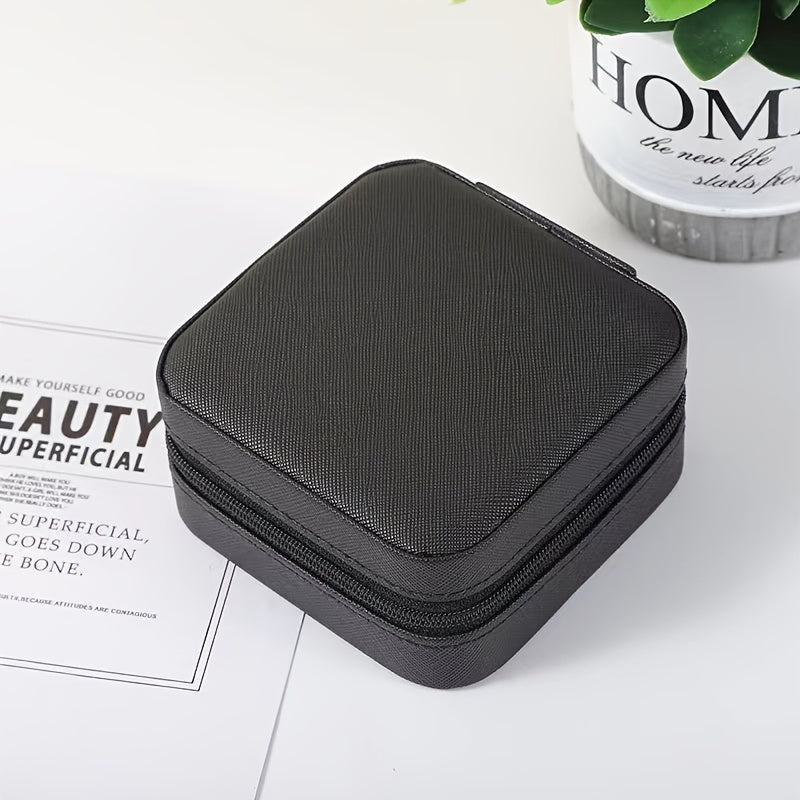 Simple Mini Portable Jewelry Box, Travel Storage Case, Multifunctional Organizer - Hiccupzz