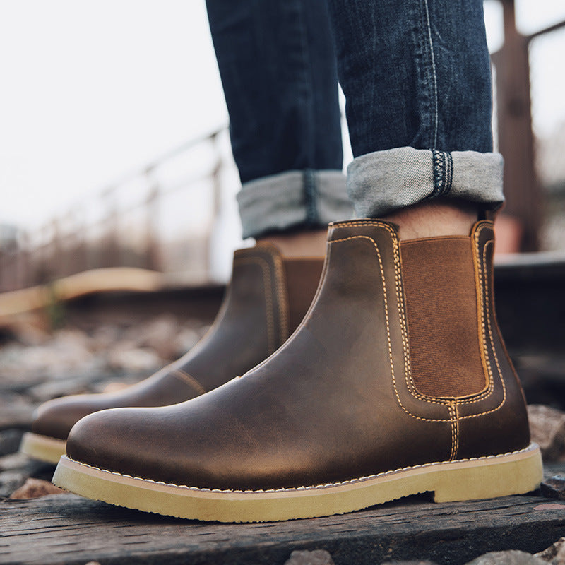Men's Casual British Style Chelsea Dr Martens Boots - Hiccupzz