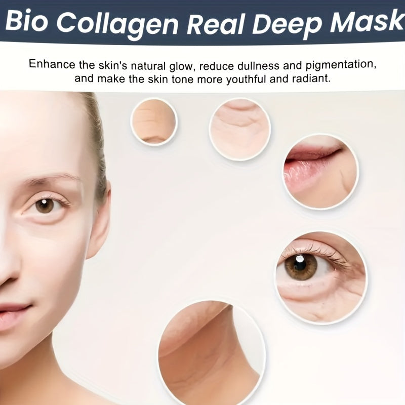 Bio-Collagen Deep Mask Pack - Hydrating & Firming with Collagen, Hyaluronic Acid & Vitamin E. 4 PCS/Box (2/3/4 Boxes). - Hiccupzz