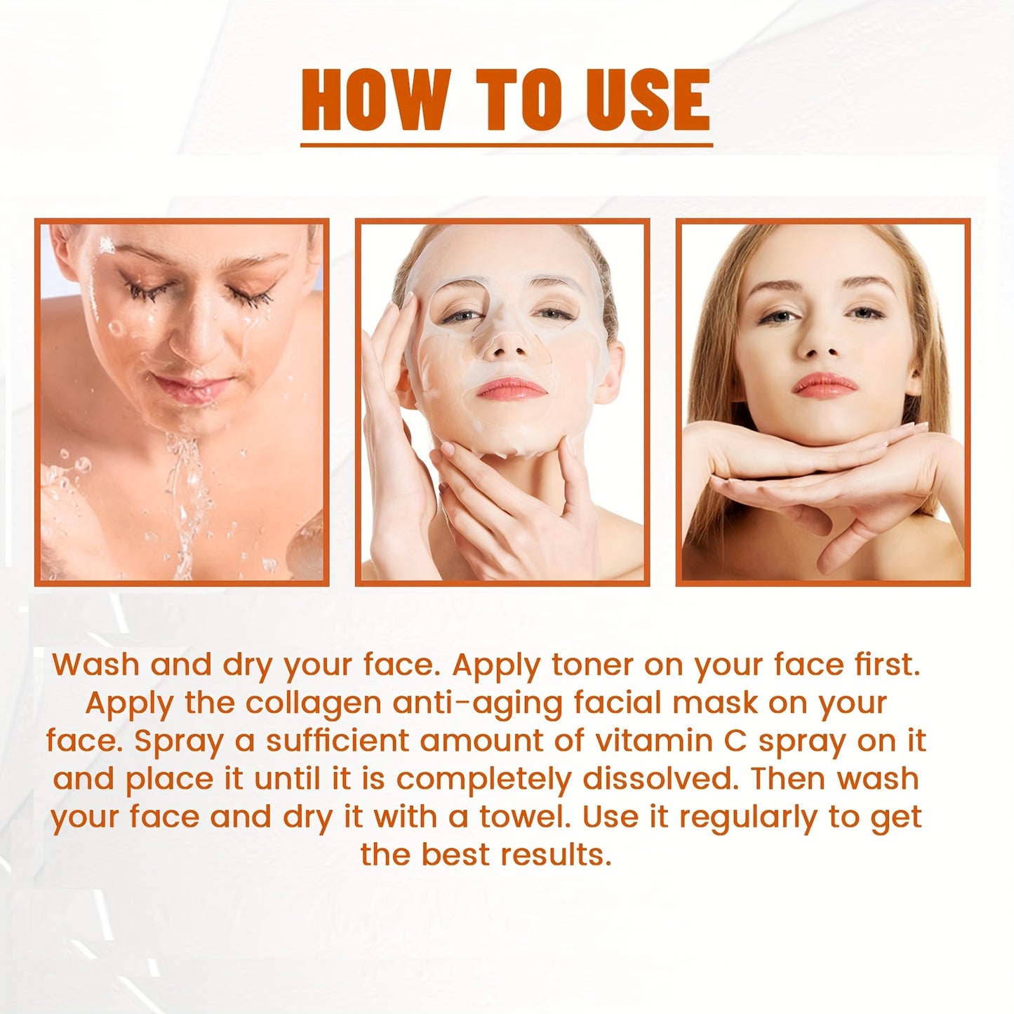 Collagen Water Soluble Firming Face Mask & Spray Set, Contains Hyaluronic Acid, Vitamin C, Moisturizing Lifting And Firming Skin Care (Soluble Collagen Film 5pcs + Spray 1.69oz) - Hiccupzz