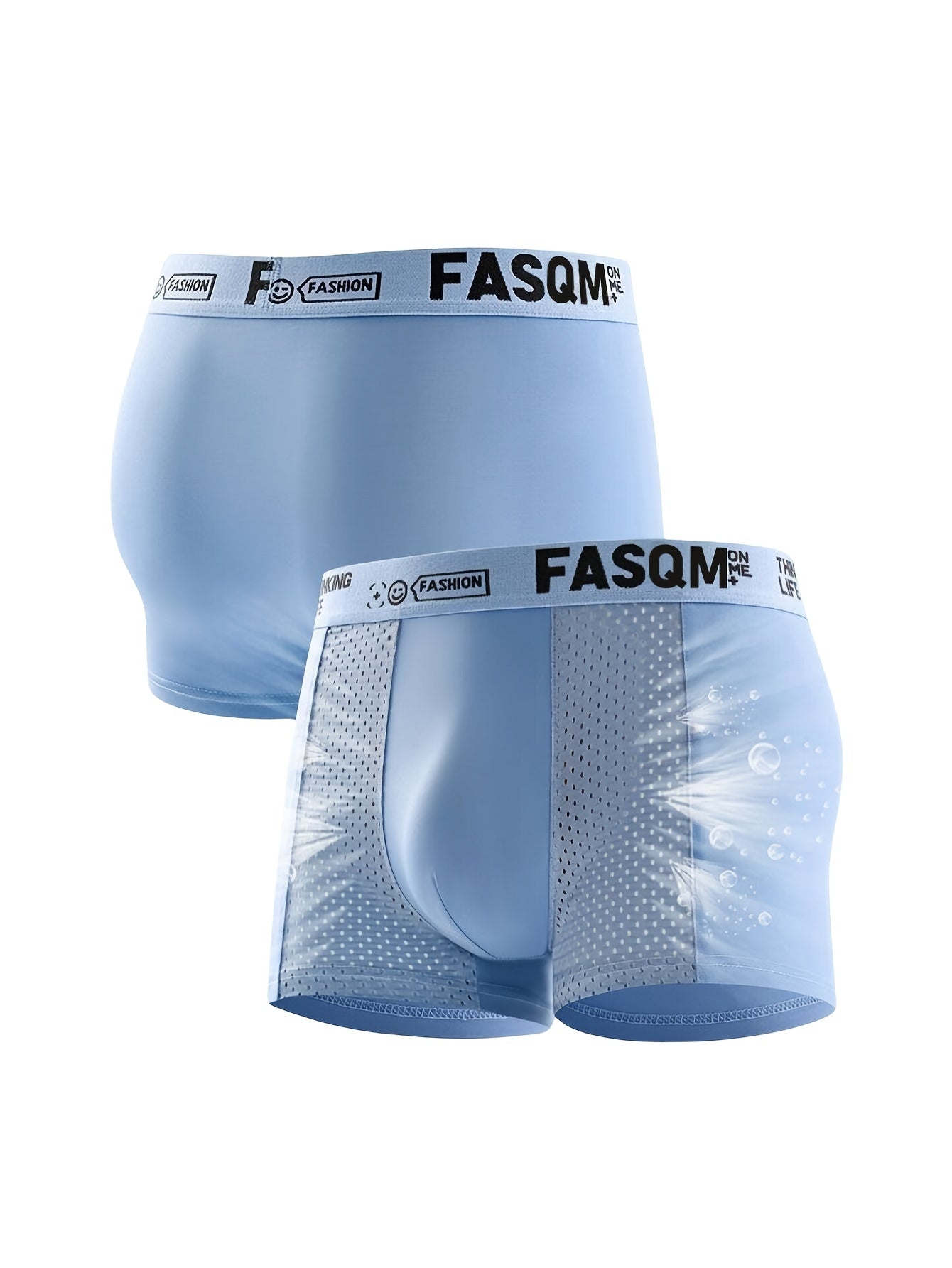 3-Pack Men's Ice Silk Breathable Mesh Boxer Briefs - Soft & Stretchy Comfy Underwear - Hiccupzz
