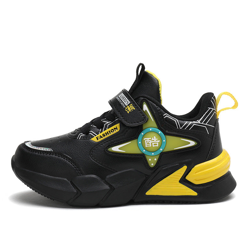 Children's basketball shoes with leather surface - Hiccupzz