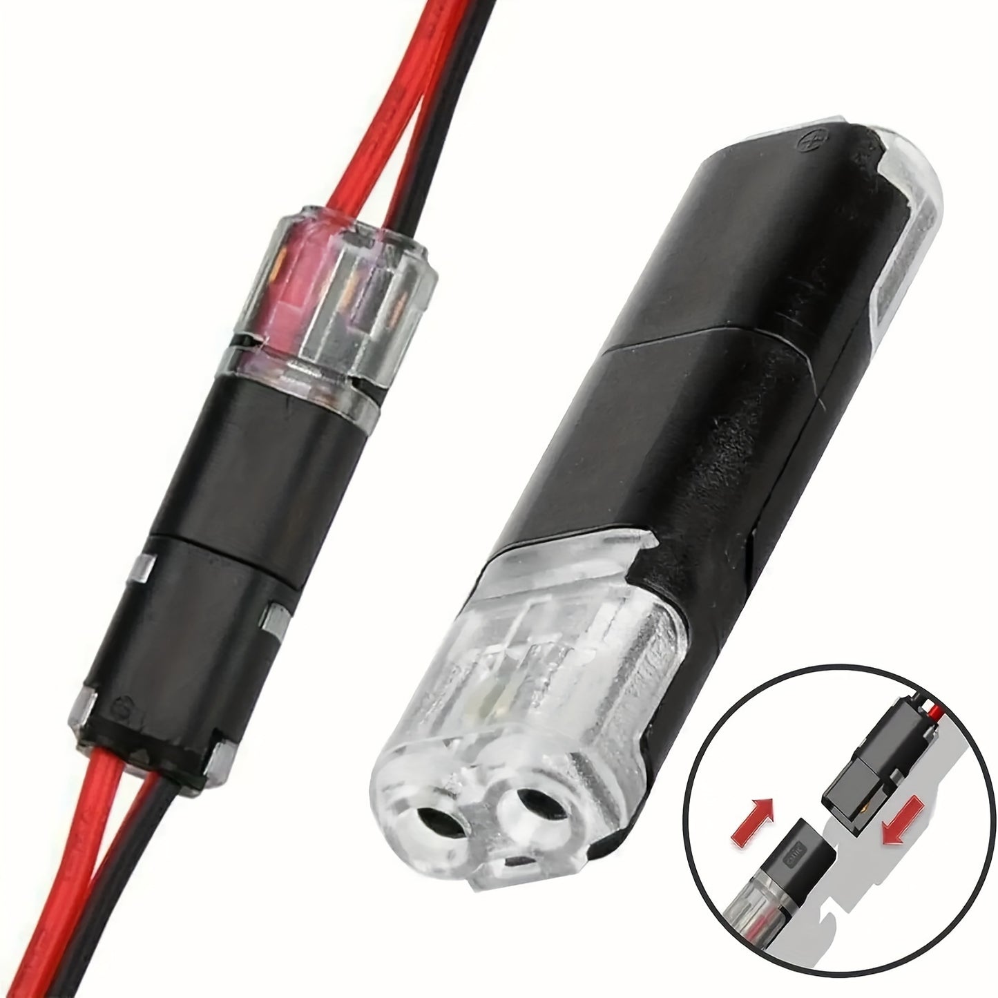 50 Pcs Quick Splice Solderless Connectors - 2-Pin Dual Way for LED Strips, Car, Low Voltage Applications